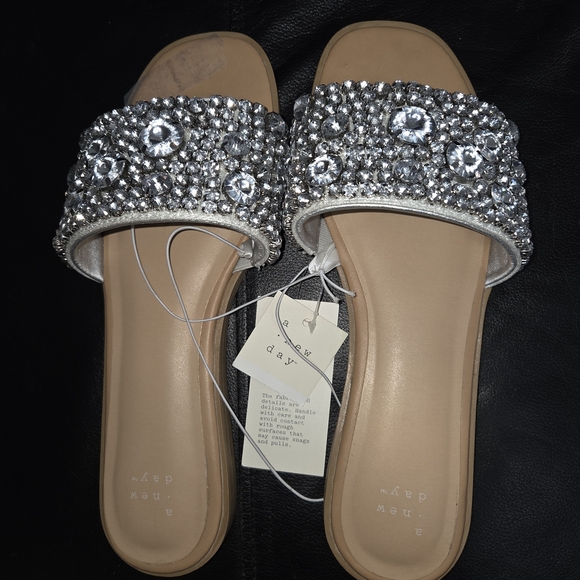 A New Day Silver Embellished Sandals - Picture 1 of 6